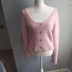 No Boundaries Eyelash Pink Sweater